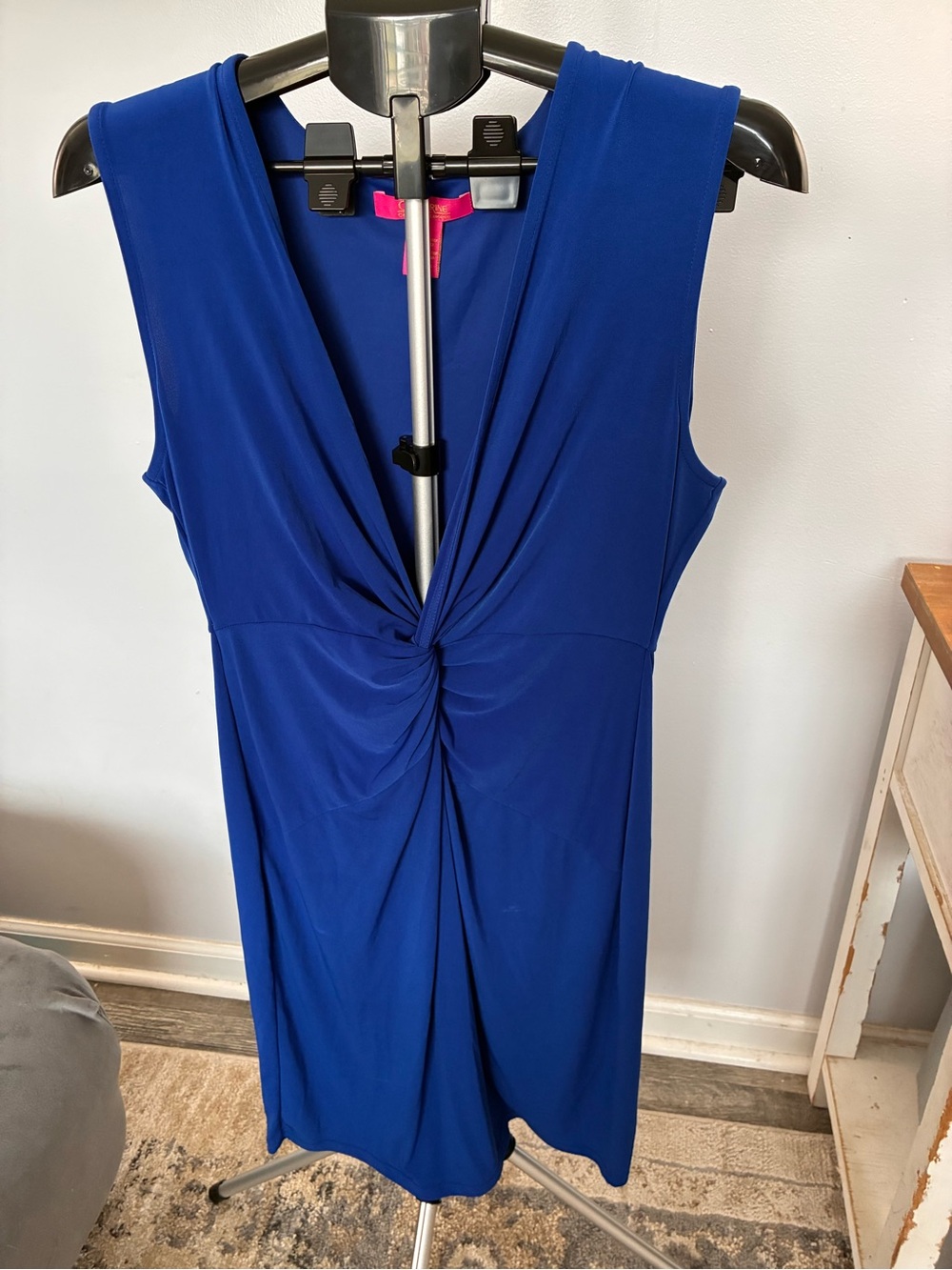 Catherine Malandrino Royal Blue Twist-Front Midi Dress